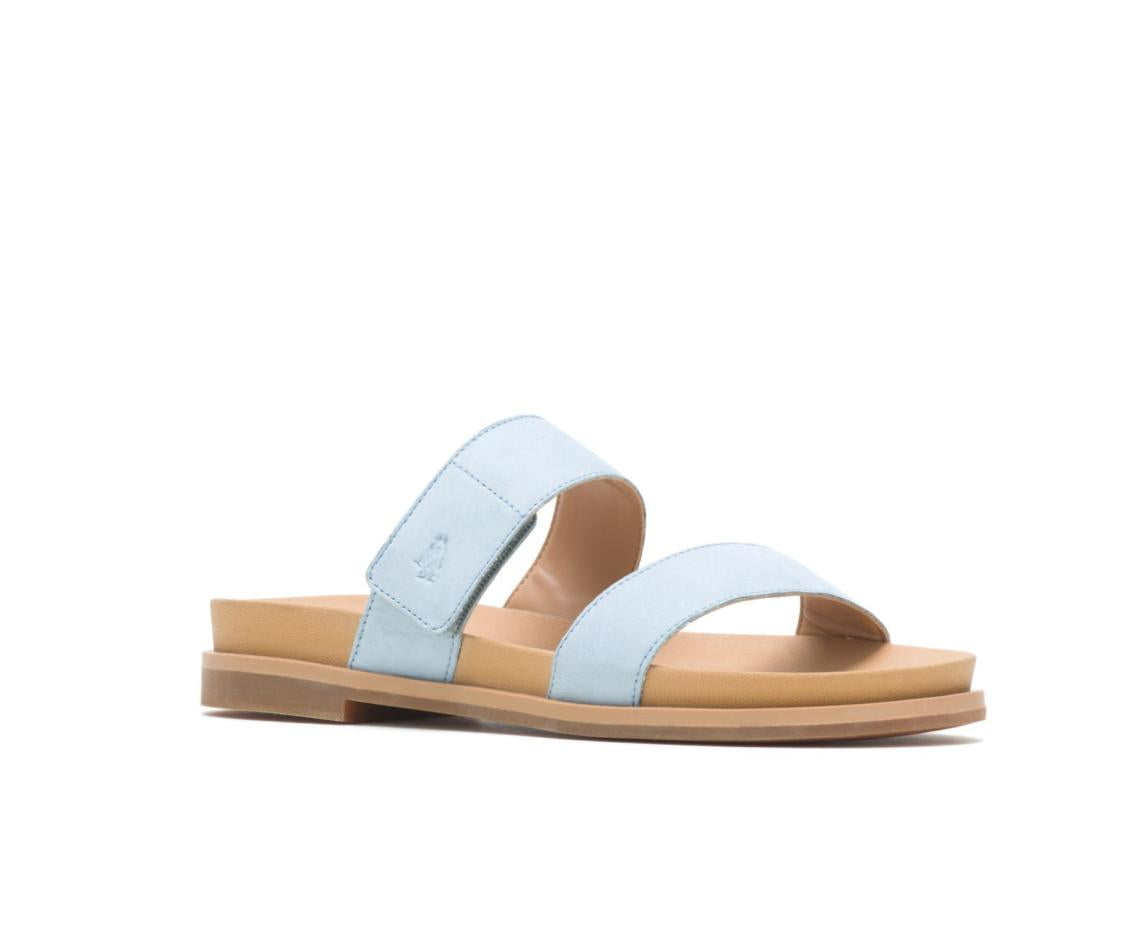 Women Sandals | Hush Puppies Lilly 2 Band Slide Blue Dusk Nubuck