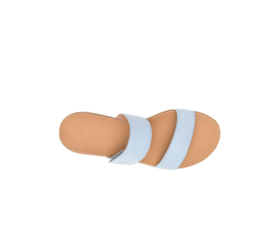 Women Sandals | Hush Puppies Lilly 2 Band Slide Blue Dusk Nubuck
