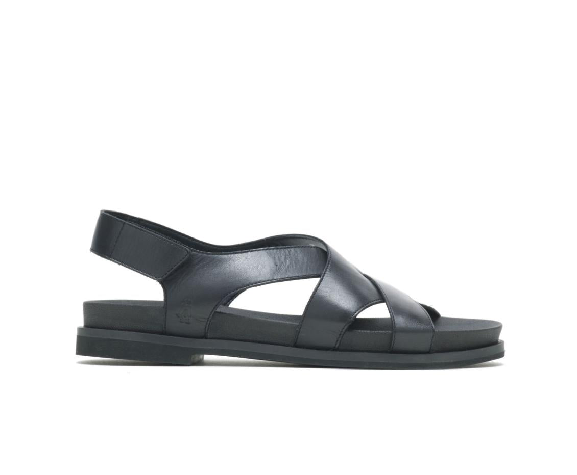 Women Sandals | Hush Puppies Lilly Criss Cross Sandal Black Leather