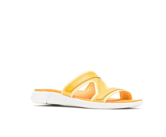 Women Sandals | Hush Puppies Willa Knit Slide Goldenrod Leather