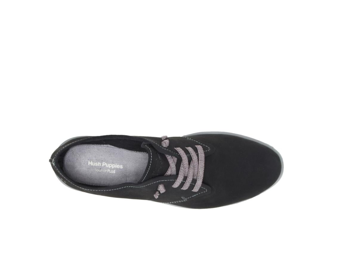 Women Sneakers | Hush Puppies Everyday Lace Up Black Nubuck