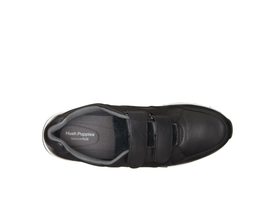 Women Sneakers | Hush Puppies Jenna 2Strap Jogger Black Leather