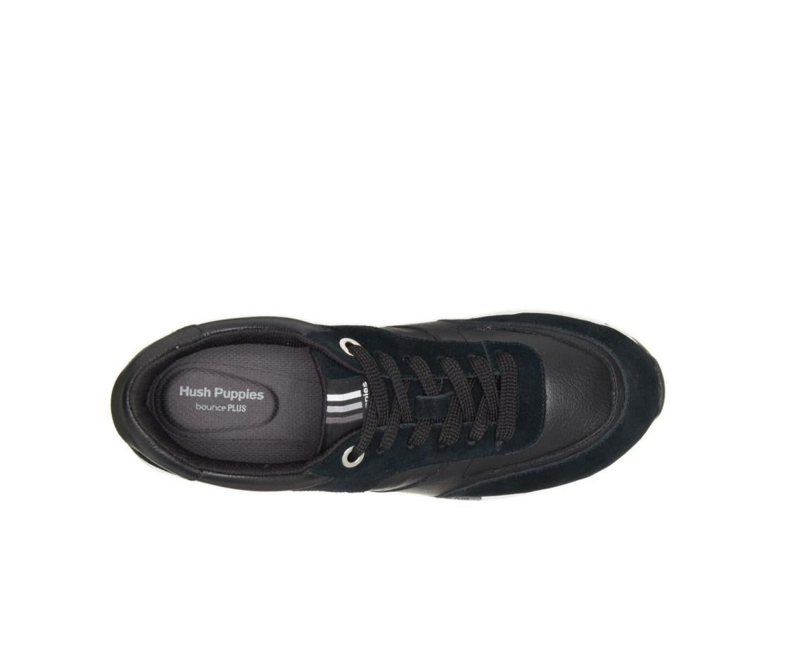 Women Sneakers | Hush Puppies Jenna Jogger Black Leather