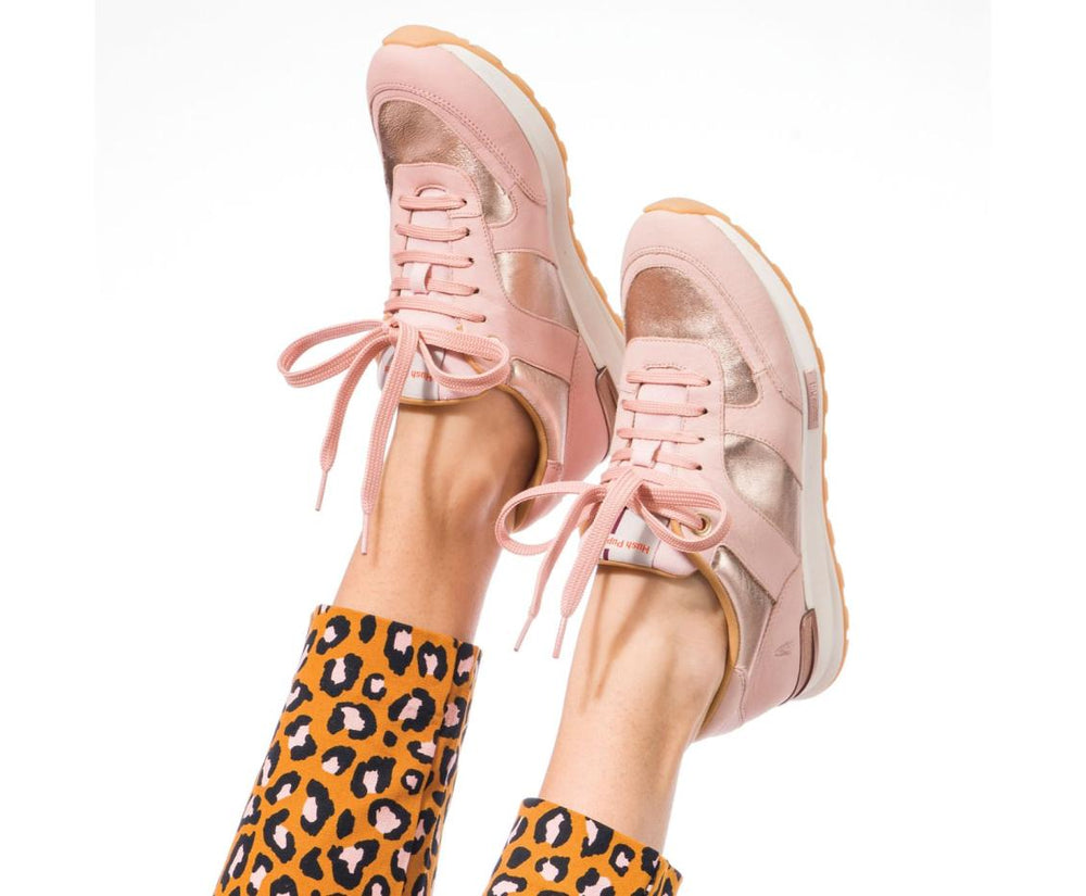 Women Sneakers | Hush Puppies Jenna Jogger Pale Rose Leather