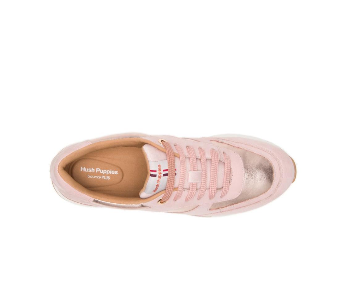 Women Sneakers | Hush Puppies Jenna Jogger Pale Rose Leather