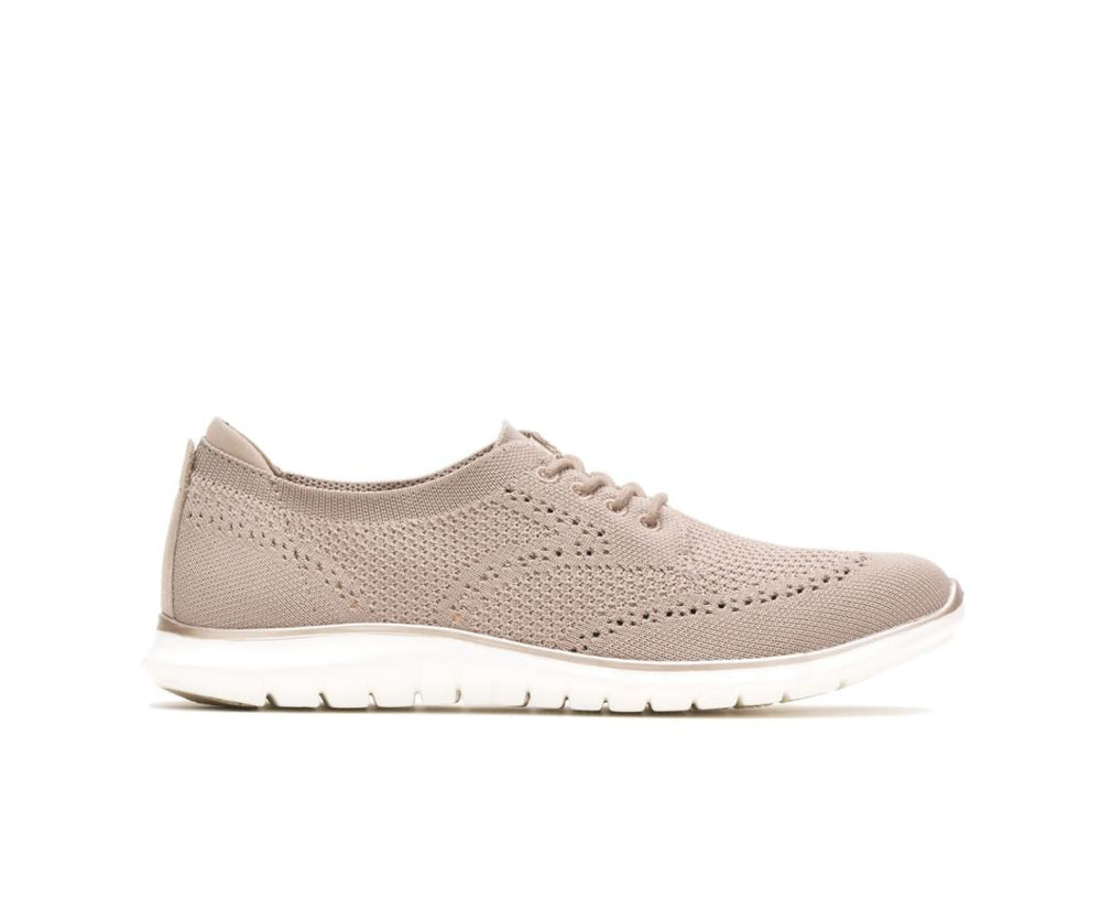 Women Sneakers | Hush Puppies Tricia Wingtip Knit Taupe Knit