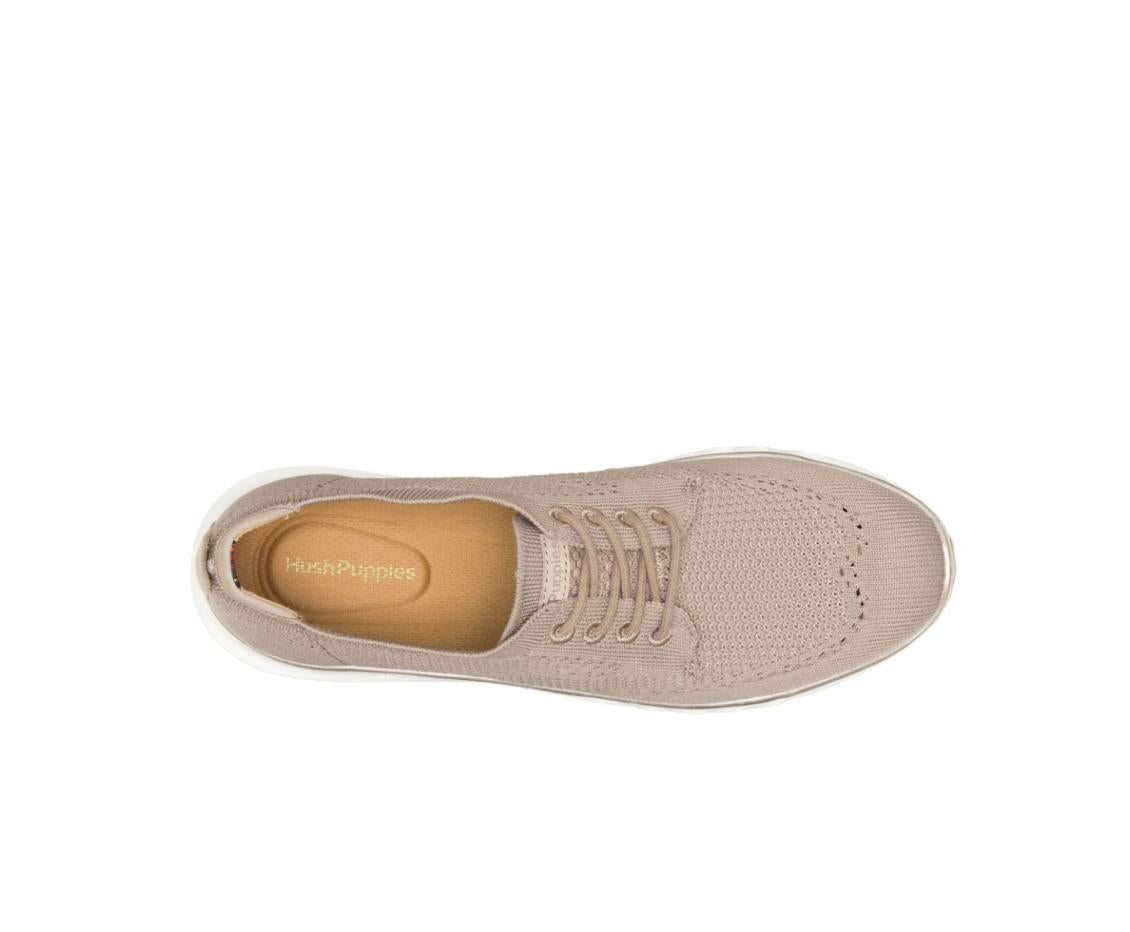 Women Sneakers | Hush Puppies Tricia Wingtip Knit Taupe Knit