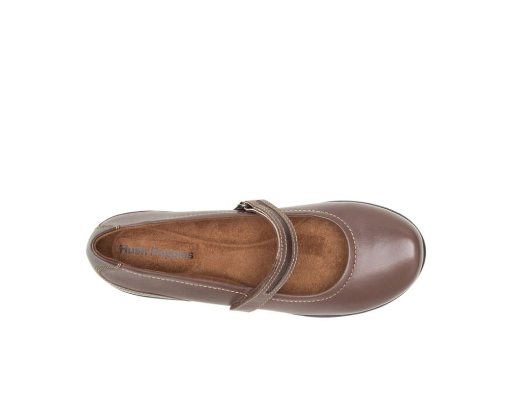 Women Walking Shoes | Hush Puppies Epic Mary Jane Dark Brown Leather