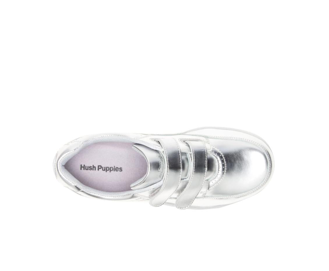 Women Walking Shoes | Hush Puppies Power Walker Ii Silver Metallic Leather