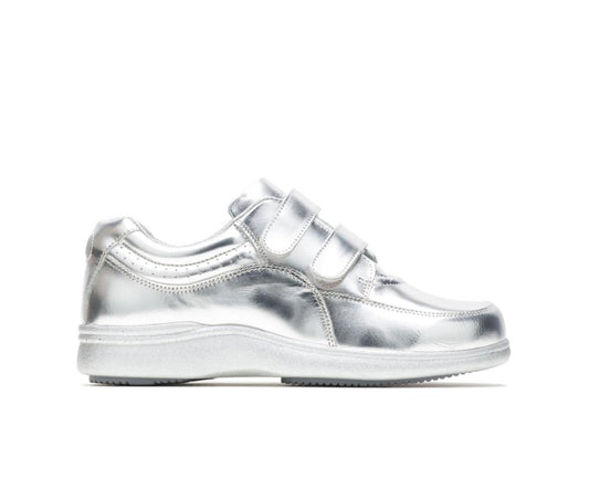 Women Walking Shoes | Hush Puppies Power Walker Ii Silver Metallic Leather