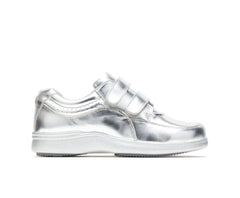 Women Walking Shoes | Hush Puppies Power Walker Ii Silver Metallic Leather