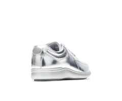 Women Walking Shoes | Hush Puppies Power Walker Silver Metallic Leather